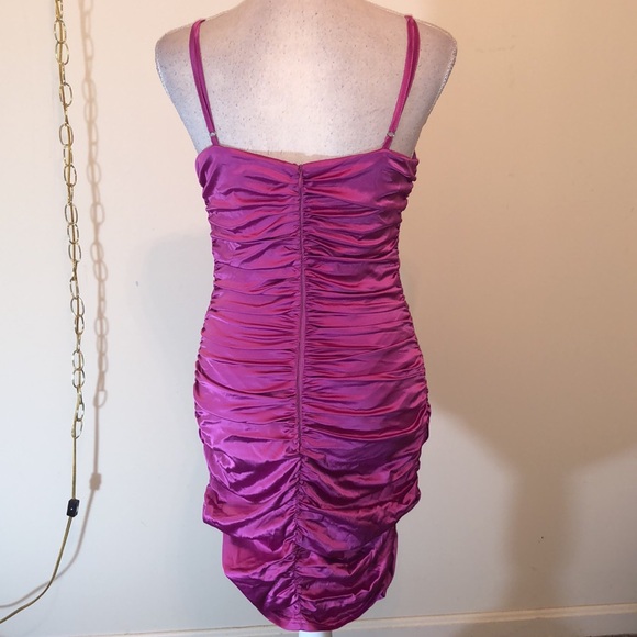 Fashion Nova Got A Crush hot pink satin mini dress - Picture 6 of 8